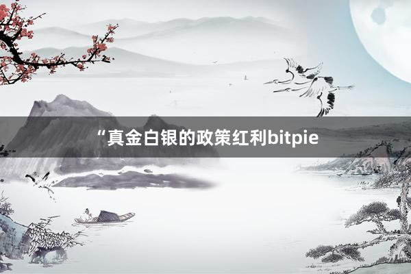 “真金白银的政策红利bitpie