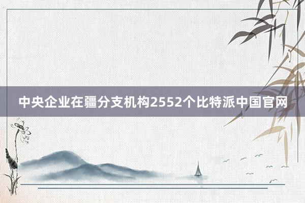 中央企业在疆分支机构2552个比特派中国官网