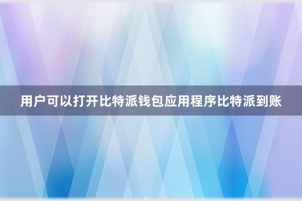 用户可以打开比特派钱包应用程序比特派到账