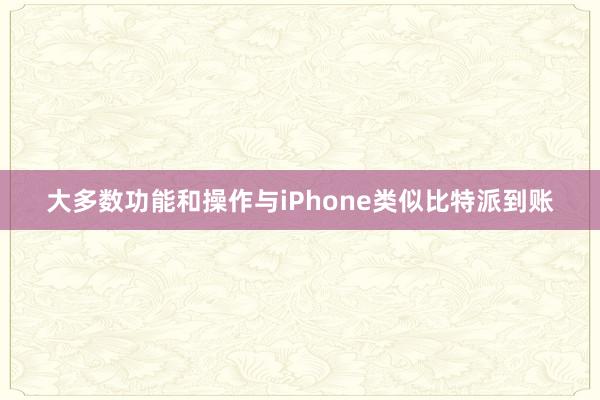 大多数功能和操作与iPhone类似比特派到账