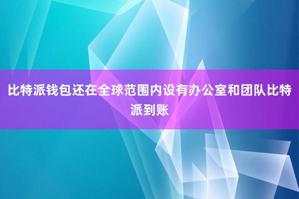 比特派钱包还在全球范围内设有办公室和团队比特派到账