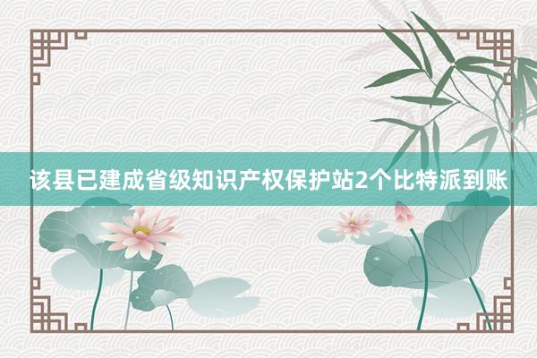 该县已建成省级知识产权保护站2个比特派到账