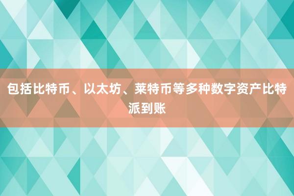 包括比特币、以太坊、莱特币等多种数字资产比特派到账