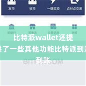 比特派wallet还提供了一些其他功能比特派到账